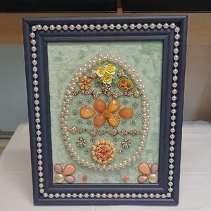 Easter Floral Faux Pearl Embellished Art Piece